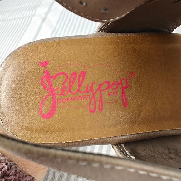 Jellypop Tan Gray Cork Wedge Sandals Size 7.5 NEW - Picture 8 of 10